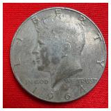1964 Kennedy 90% Silver Half Dollar