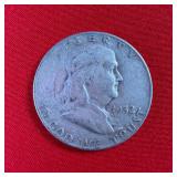 1952 Franklin 90% Silver Half Dollar