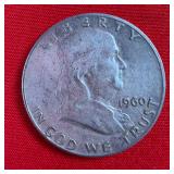 1960 Franklin 90% Silver Half Dollar