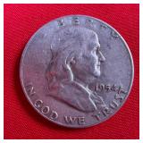 1954 Franklin 90% Silver Half Dollar