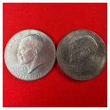 2 - 1976 Bicentennial Ike $1 Dollar Coins