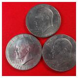 3 - 1976 Bicentennial Ike $1 Dollar Coins