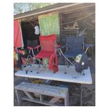 Set of 3 folding camp chairs