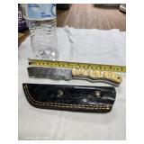 Damascus steel knife leather case