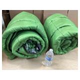 2pc CAMPING SLEEPING BAGS - Green Zip Up Type