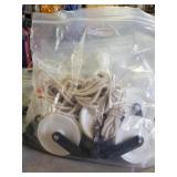 Bag Full of PULLEYS, ROPES & OVER DOOR HOOKS - new