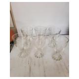 6 Vtg ANCHOR HOCKING Beaded/Footed Juice Glasses