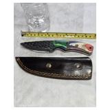 Damascus steel knife, full metal shank, whether