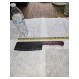 Damascus steel meat cleaver