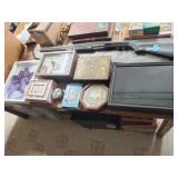 9pc 2 shadow boxes, jewelry & trinket boxes