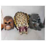 3 pc Chewbaca mask, Predator mask & werewolf prop