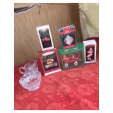5lot keepsake ornaments & crystal pair of sugar