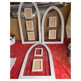 3 wood picture frames hand made missing one glass