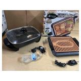 2pc ELECTRIC SKILLET & SMOKELESS GRILL - works