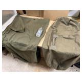 2 MILITARY GREEN CANVAS DUFFLE BAGS