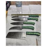 Damascus steel five knife kitchen set awesome