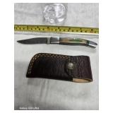 Dominasca steel pocket knife leather sheath