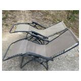Set of 2 OUTDOOR FOLDING LOUNGE CHAIRS