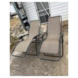 Set of 2 OUTDOOR FOLDING LOUNGE CHAIRS