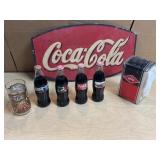 7pc Lot - COCA COLA Metal Sign, Bottles & More