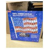 American flag blighted hollow graphic window