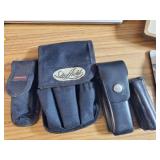 4pc LEATHER Knife & Mini Mag Light Holders