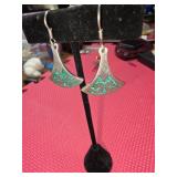 Antique sterling silver dangle earring