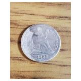 1886 US Seated Liberty Dime VF Cat value $50