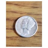 1944 D US Mercury Dime BU