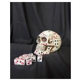 Square shooters skull container with dice