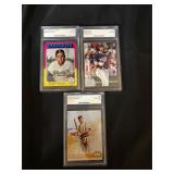 Lot of 3 graded baseball cards