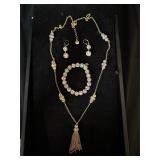 Monet rhinestone necklace, bracelet, and earrings