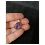 Large amethyst and sterling silver 925 pendant