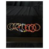 Lot of 9 bracelet s colorful