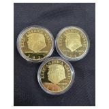 Lot of 3 Encapsulated Trump Coins