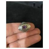 Sterling silver and amethyst ring size 8