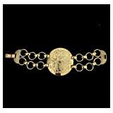 Monet chunky bracelet, gold tone