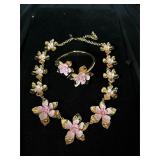 Macyï¿½s INC pink flower necklace bracelet set