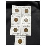 Lot of 7 Indian Head Cents