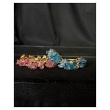 Lot of 2 vintage Juliana bracelets  blue and pink