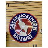 Great Northern Metal Railroad Sign
