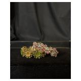 Lot of 2 floral bracelets green/pink/blue