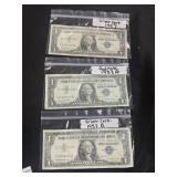 Lot of Silver Certificates Dollar Bills