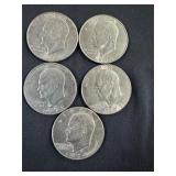 Lot of 5 Eisenhower Dollar Coins