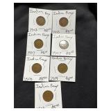 Lot of 7 Indian Head Cents