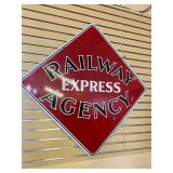 Railway Agency Express Metal Railroad Sign