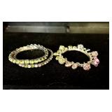 Lot of 3 pastel rhinestone bracelets