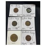 Coin lot with Roman coin, Indian Heads, Dollar
