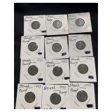 Lot of 12 Steel Pennies