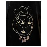 Lot of 4 shell/stone necklaces